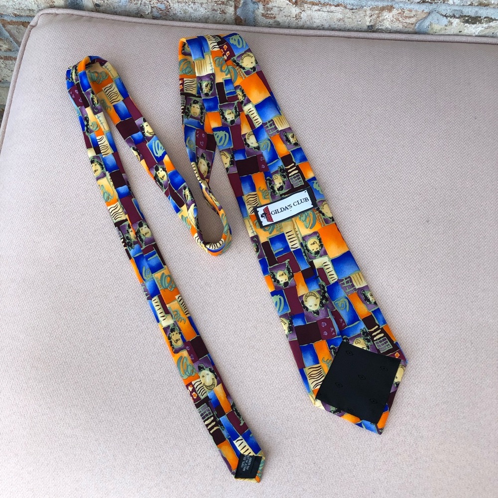 Gilda's Club Men's Silk Multicolor Classic Style Made in USA Tie - Picture 8 of 9